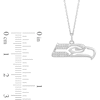 Thumbnail Image 2 of True Fans Seattle Seahawks 1/10 CT. T.W. Diamond Logo Necklace in Sterling Silver