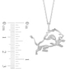 Thumbnail Image 1 of True Fans Detroit Lions 1/10 CT. T.W. Diamond Logo Necklace in Sterling Silver