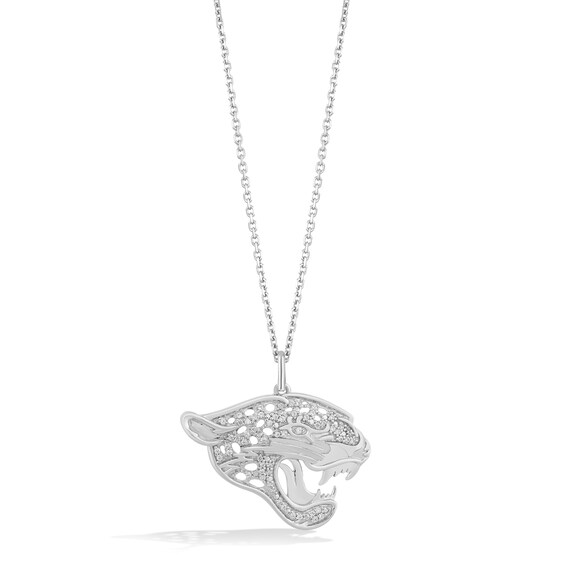 True Fans Jacksonville Jaguars 1/10 CT. T.W. Diamond Logo Necklace in Sterling Silver