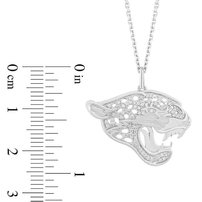 Main Image 2 of True Fans Jacksonville Jaguars 1/10 CT. T.W. Diamond Logo Necklace in Sterling Silver