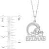 True Fans Cleveland Browns 1/10 CT. T.W. Diamond Logo Necklace in Sterling Silver