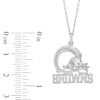 Thumbnail Image 1 of True Fans Cleveland Browns 1/10 CT. T.W. Diamond Logo Necklace in Sterling Silver