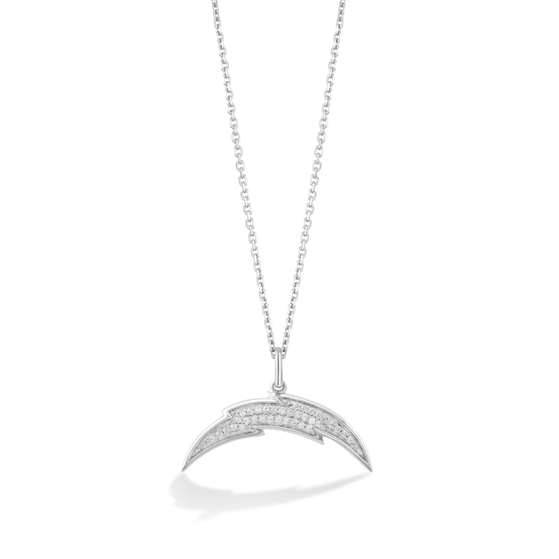 True Fans Los Angeles Chargers 1/10 CT. T.W. Diamond Logo Necklace in Sterling Silver