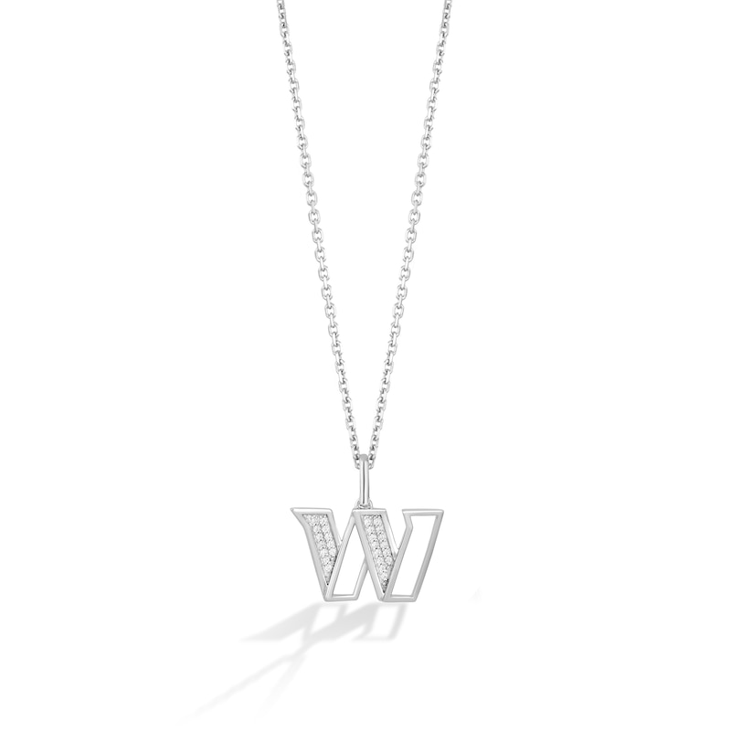 Main Image 1 of True Fans Washington Commanders 1/10 CT. T.W. Diamond Logo Necklace in Sterling Silver