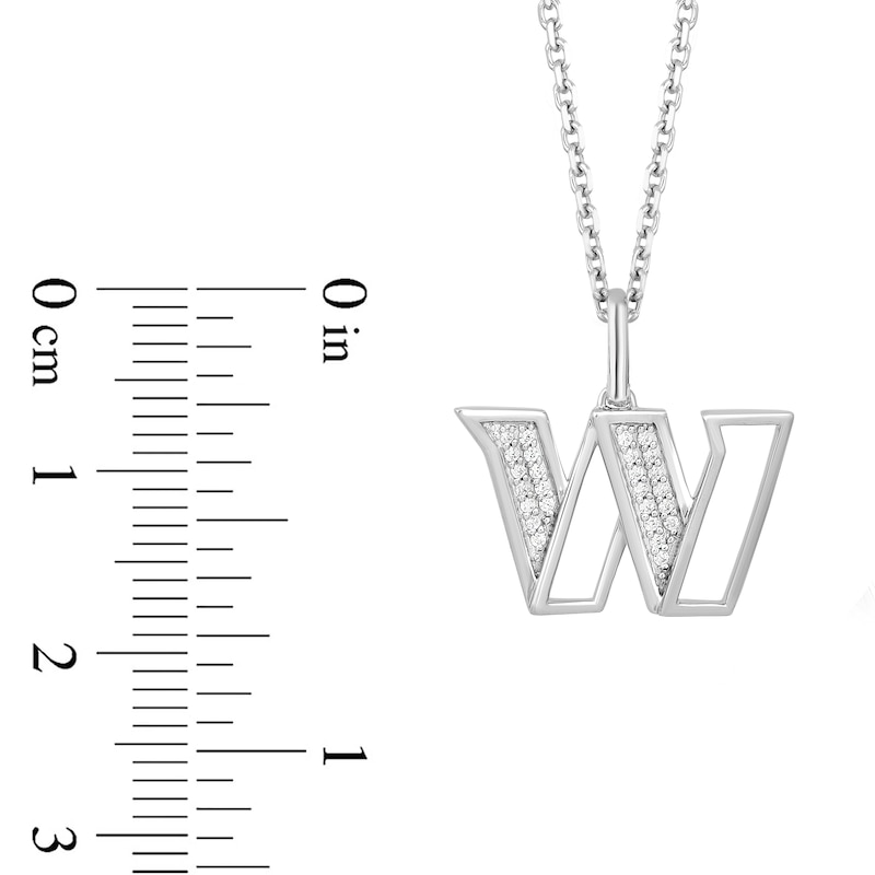 Main Image 2 of True Fans Washington Commanders 1/10 CT. T.W. Diamond Logo Necklace in Sterling Silver