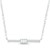 Thumbnail Image 1 of Baguette & Round-Cut Diamond Bar Necklace 1/8 ct tw Sterling Silver 18”