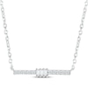 Thumbnail Image 0 of Baguette & Round-Cut Diamond Bar Necklace 1/8 ct tw Sterling Silver 18”