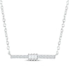 Thumbnail Image 1 of Baguette & Round-Cut Diamond Bar Necklace 1/8 ct tw 10K White Gold 18”