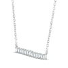 Baguette-Cut Diamond Bar Necklace 1/6 ct tw Sterling Silver 18”
