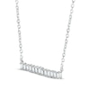 Thumbnail Image 2 of Baguette-Cut Diamond Bar Necklace 1/6 ct tw Sterling Silver 18”