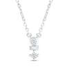 Thumbnail Image 1 of Baguette & Round-Cut Diamond Drop Necklace 1/15 ct tw Sterling Silver 18”