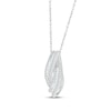 Baguette & Round-Cut Diamond Twist Ribbon Necklace 1/2 ct tw Sterling Silver 18”
