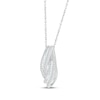 Thumbnail Image 1 of Baguette & Round-Cut Diamond Twist Ribbon Necklace 1/2 ct tw Sterling Silver 18”