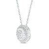 Baguette & Round-Cut Diamond Sunburst Drop Necklace 1/4 ct tw Sterling Silver 18”
