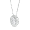 Thumbnail Image 2 of Baguette & Round-Cut Diamond Sunburst Drop Necklace 1/4 ct tw Sterling Silver 18”