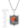Thumbnail Image 3 of True Fans Cleveland Browns 1/5 CT. T.W. Diamond and Enamel Reversible Shield Necklace in Sterling Silver