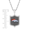 Thumbnail Image 3 of True Fans Denver Broncos 1/5 CT. T.W. Diamond and Enamel Reversible Shield Necklace in Sterling Silver