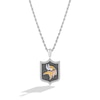 Thumbnail Image 0 of True Fans Minnesota Vikings 1/5 CT. T.W. Diamond and Enamel Reversible Shield Necklace in Sterling Silver