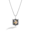 Thumbnail Image 1 of True Fans Minnesota Vikings 1/5 CT. T.W. Diamond and Enamel Reversible Shield Necklace in Sterling Silver