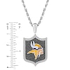 Thumbnail Image 3 of True Fans Minnesota Vikings 1/5 CT. T.W. Diamond and Enamel Reversible Shield Necklace in Sterling Silver