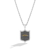 True Fans Los Angeles Chargers 1/5 CT. T.W. Diamond and Enamel Reversible Shield Necklace in Sterling Silver
