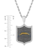 Thumbnail Image 3 of True Fans Los Angeles Chargers 1/5 CT. T.W. Diamond and Enamel Reversible Shield Necklace in Sterling Silver