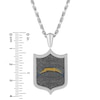 Thumbnail Image 2 of True Fans Los Angeles Chargers 1/5 CT. T.W. Diamond and Enamel Reversible Shield Necklace in Sterling Silver