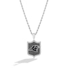 True Fans Carolina Panthers 1/5 CT. T.W. Diamond and Enamel Reversible Shield Necklace in Sterling Silver