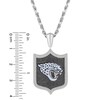 Thumbnail Image 2 of True Fans Jacksonville Jaguars 1/5 CT. T.W. Diamond and Enamel Reversible Shield Necklace in Sterling Silver