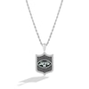 Thumbnail Image 1 of True Fans New York Jets 1/5 CT. T.W. Diamond and Enamel Reversible Shield Necklace in Sterling Silver