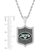 True Fans New York Jets 1/5 CT. T.W. Diamond and Enamel Reversible Shield Necklace in Sterling Silver