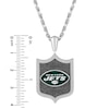 Thumbnail Image 2 of True Fans New York Jets 1/5 CT. T.W. Diamond and Enamel Reversible Shield Necklace in Sterling Silver