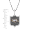 Thumbnail Image 3 of True Fans Baltimore Ravens 1/5 CT. T.W. Diamond and Enamel Reversible Shield Necklace in Sterling Silver