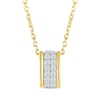 Thumbnail Image 1 of Round-Cut Diamond Two-Row Barrel Necklace 1/10 ct tw 10K Yellow Gold 18”