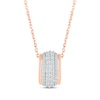 Thumbnail Image 1 of Round-Cut Diamond Four-Row Barrel Necklace 1/3 ct tw 10K Rose Gold 18”
