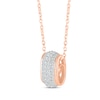 Thumbnail Image 2 of Round-Cut Diamond Four-Row Barrel Necklace 1/3 ct tw 10K Rose Gold 18”