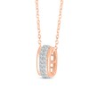 Thumbnail Image 2 of Round-Cut Diamond Two-Row Barrel Necklace 1/8 ct tw 10K Rose Gold 18”