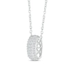 Thumbnail Image 2 of Round-Cut Diamond Four-Row Barrel Necklace 1/4 ct tw Sterling Silver 18”