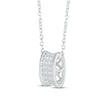 Thumbnail Image 2 of Vintage-Style Round-Cut Diamond Three-Row Barrel Necklace 1/6 ct tw Sterling Silver 18”