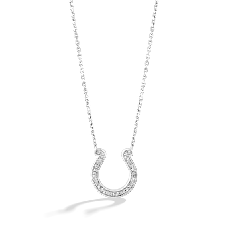 Main Image 1 of True Fans Indianapolis Colts 1/10 CT. T.W. Diamond Logo Necklace in Sterling Silver