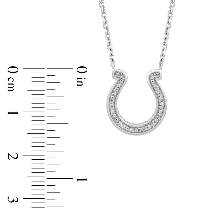 Main Image 2 of True Fans Indianapolis Colts 1/10 CT. T.W. Diamond Logo Necklace in Sterling Silver
