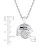 Thumbnail Image 1 of True Fans Seattle Seahawks 1/20 CT. T.W. Diamond Helmet Necklace in Sterling Silver