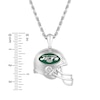True Fans New York Jets 1/20 CT. T.W. Diamond Helmet Necklace in Sterling Silver