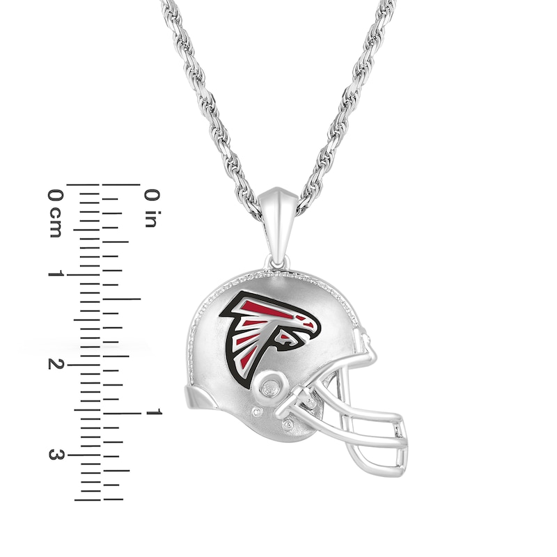 True Fans Atlanta Falcons 1/20 CT. T.W. Diamond Helmet Necklace in Sterling Silver