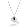 True Fans Carolina Panthers 1/20 CT. T.W. Diamond Helmet Necklace in Sterling Silver