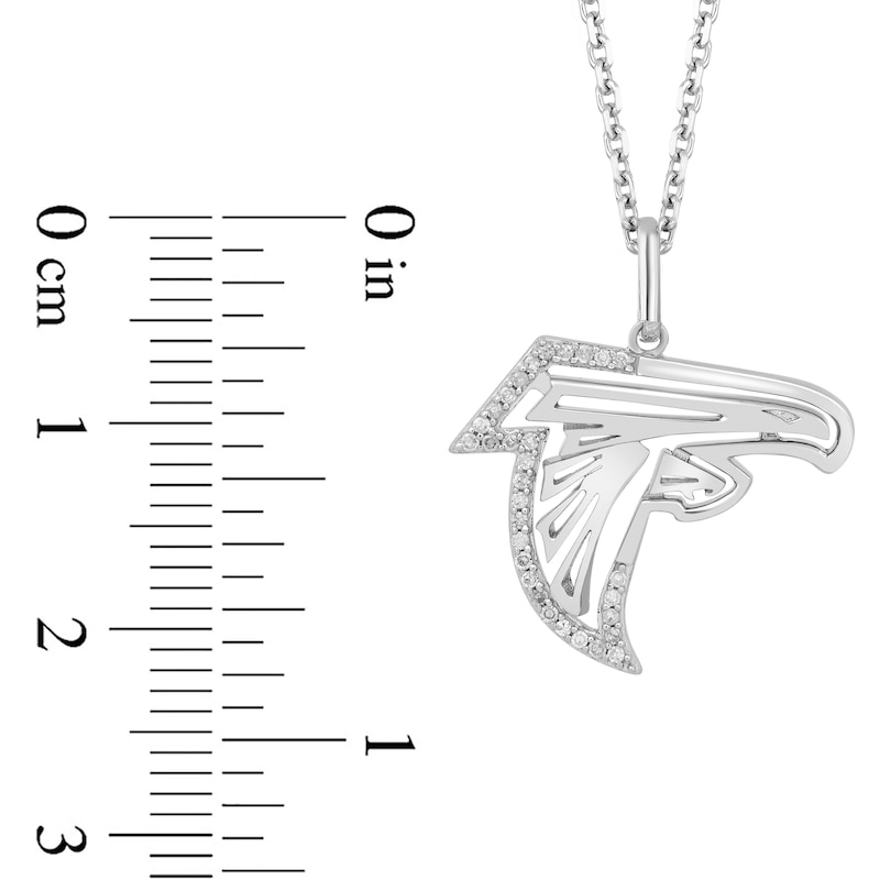 Main Image 2 of True Fans Atlanta Falcons 1/10 CT. T.W. Diamond Logo Necklace in Sterling Silver