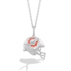 Thumbnail Image 0 of True Fans Miami Dolphins 1/20 CT. T.W. Diamond Helmet Necklace in Sterling Silver