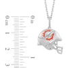 Thumbnail Image 1 of True Fans Miami Dolphins 1/20 CT. T.W. Diamond Helmet Necklace in Sterling Silver