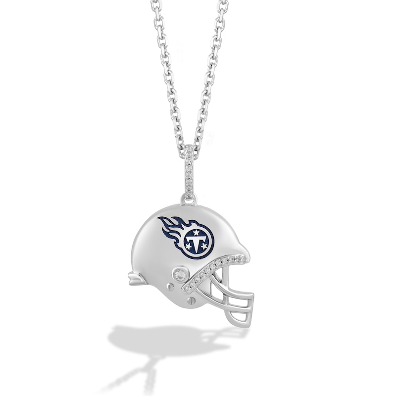 True Fans Tennessee Titans 1/20 CT. T.W. Diamond Helmet Necklace in Sterling Silver