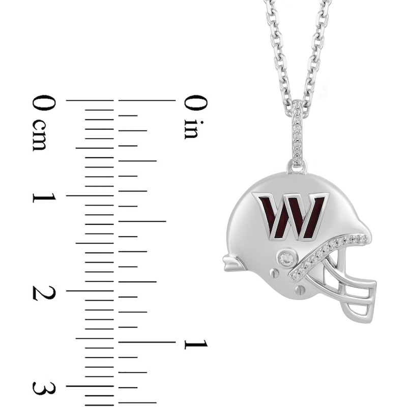 True Fans Washington Commanders 1/20 CT. T.W. Diamond Helmet Necklace in Sterling Silver